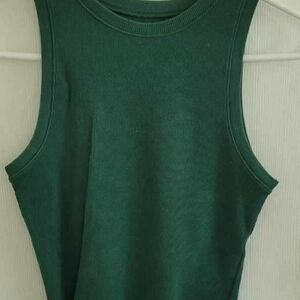 Hollister Dark Green Ribbed Tank Top
